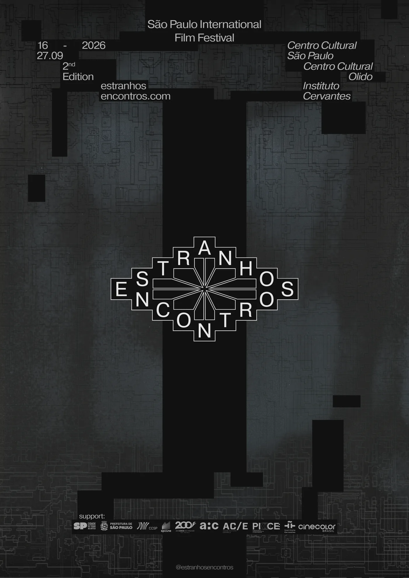 Affiche d'Estranhos Encontros 2026.